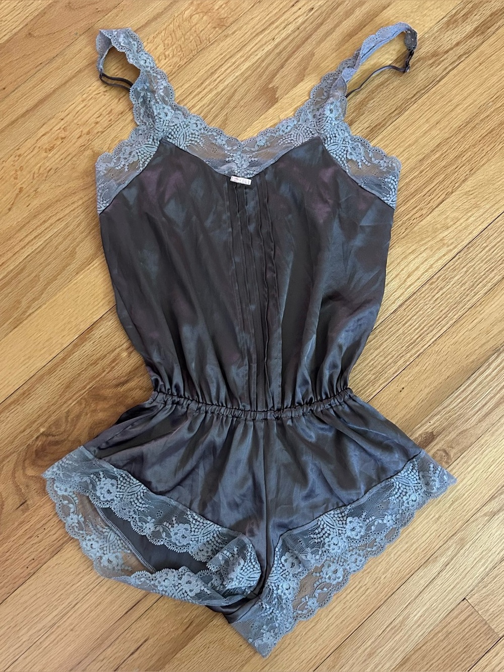 Victorias Secret Satin Romper with Lace Size XS